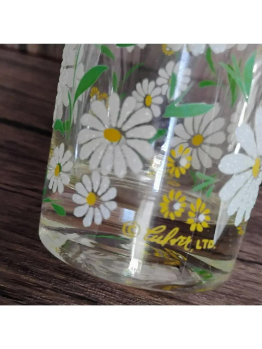 Vintage Culver Daisy Glass Tumblers Set of 4, Mid Century Modern Flower Power